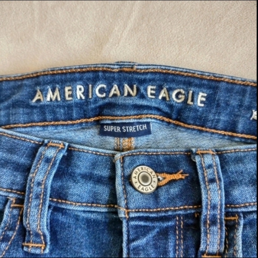 American Eagle Super Hi-Rise Crop Jegging Size 2 Denim Skinny Jeans AE - Picture 9 of 10